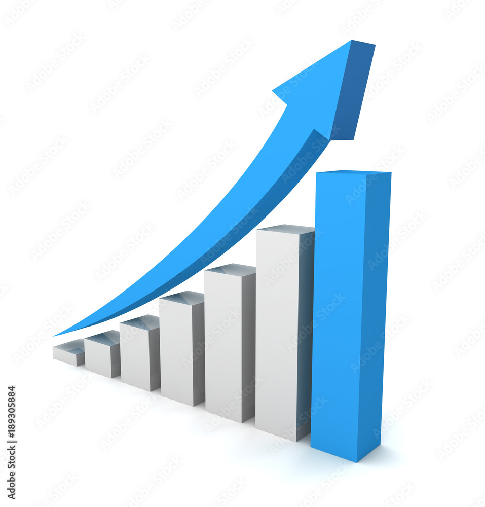 rising business graph concept 3d illustration rising business graph concept 3d illustration