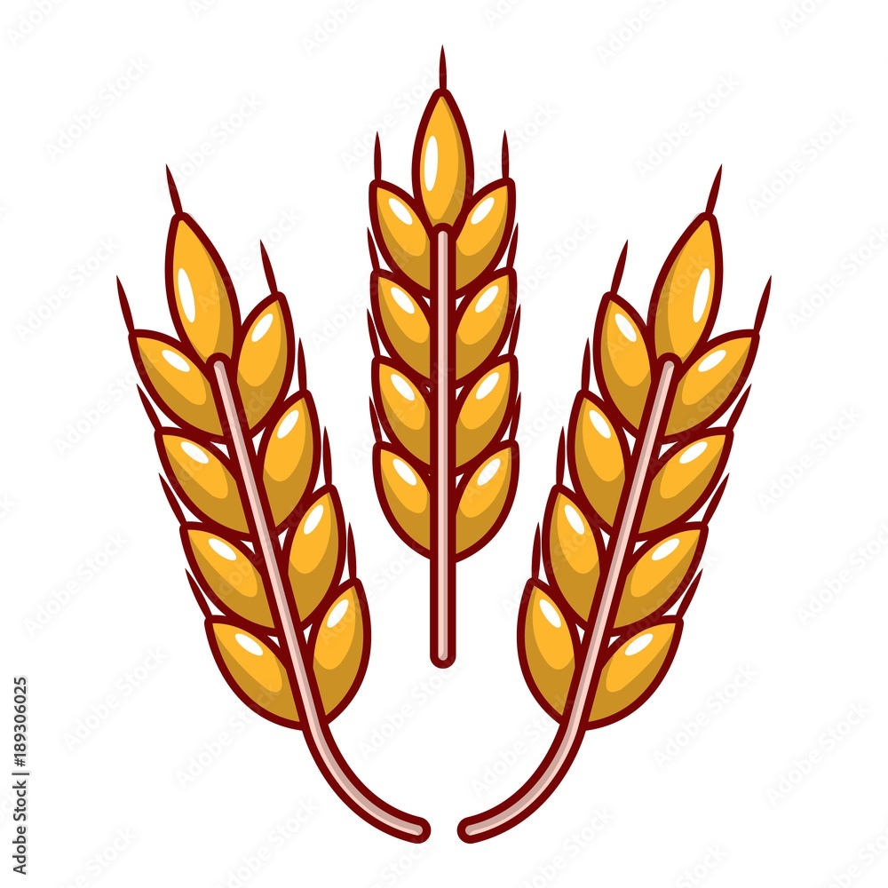 Grainy wheat icon, cartoon style. Grainy wheat icon, cartoon style.