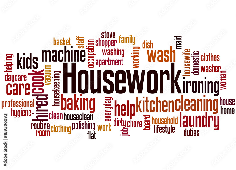 Housework word cloud concept 4