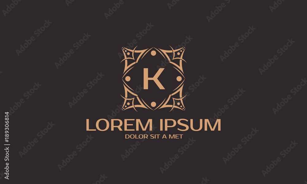 Luxury monogram letter K initials logo. Universal Ornament initial symbol icon Vector vector