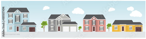 Illustration of a modern luxury house, house project, real estate concept for sales