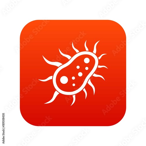 Bacteria centipede icon digital red