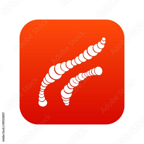 Spiral bacteria icon digital red