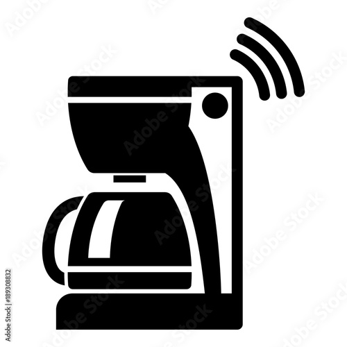 Coffee maker icon, simple black style