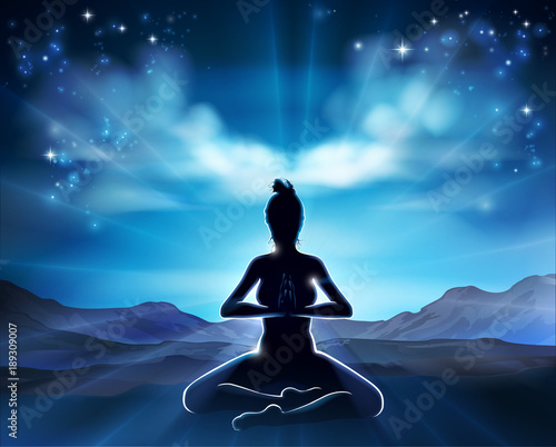 Yoga Pilates Pose Silhouette Woman Concept