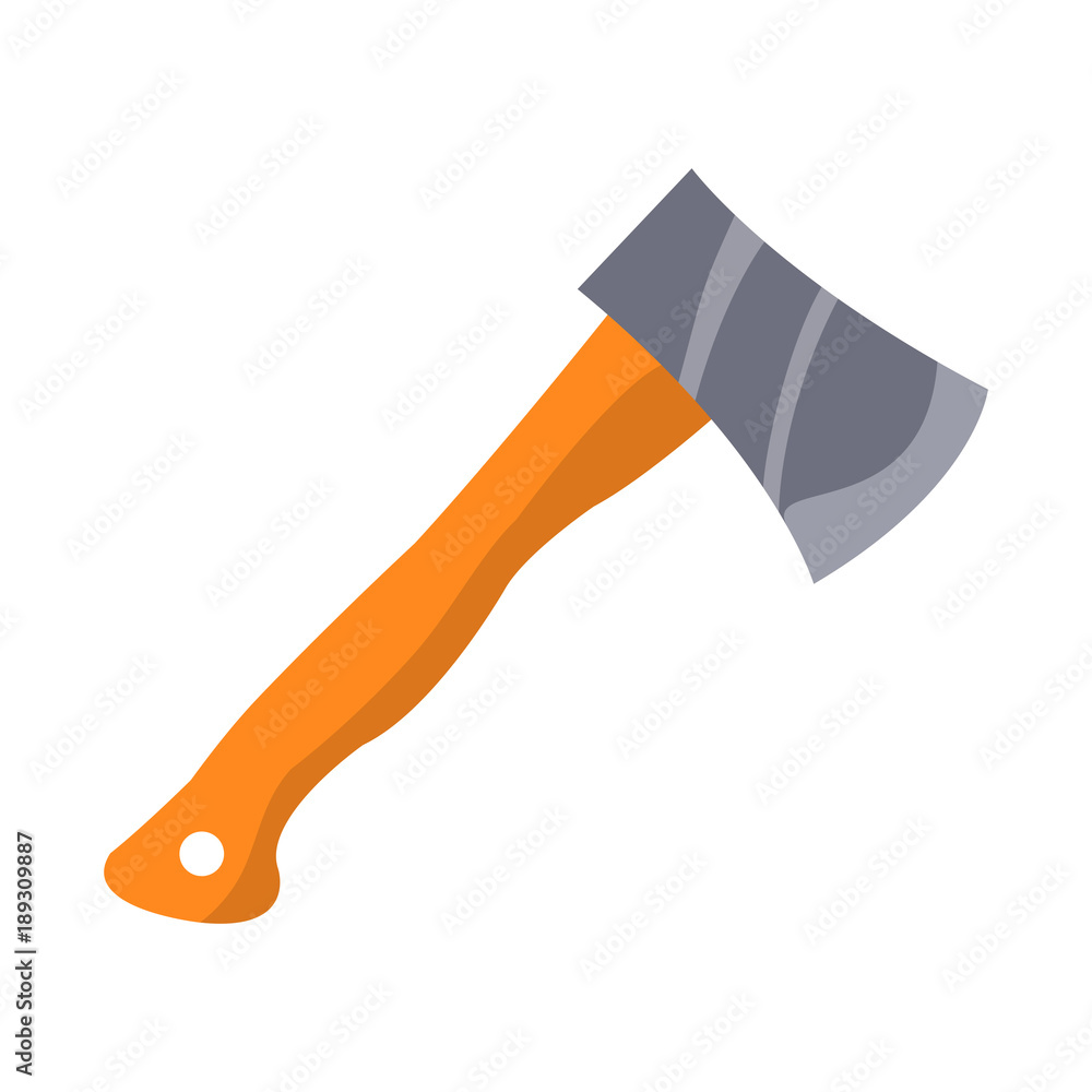 Hatchet with Wooden Handle Isolated Illustration Hatchet with Wooden Handle Isolated Illustration