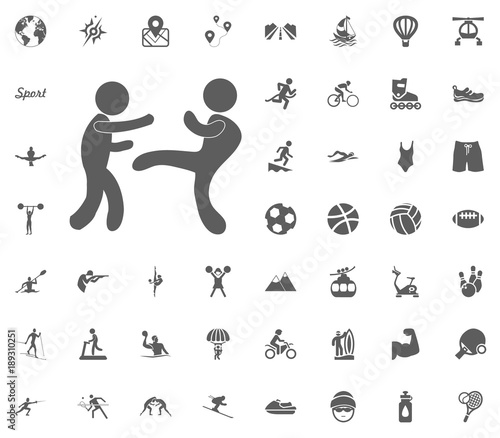 Karate icon. Sport illustration vector set icons. Set of 48 sport icons. photo