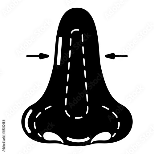 Rhinoplasty icon, simple style.