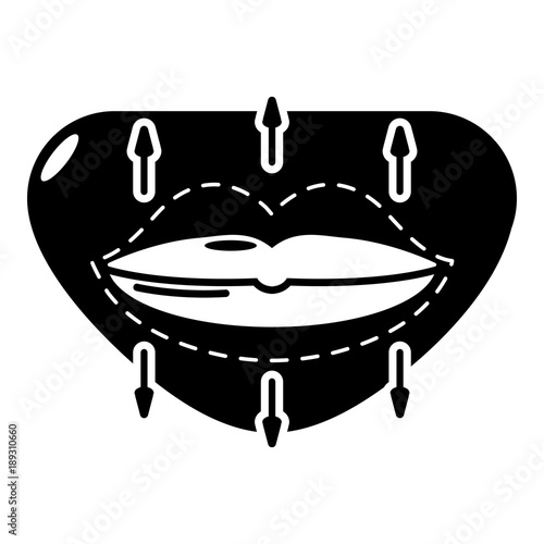Lip augmentation icon, simple style.