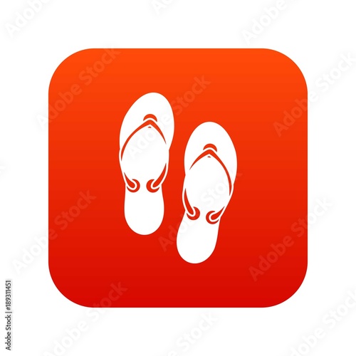 Flip flop sandals icon digital red