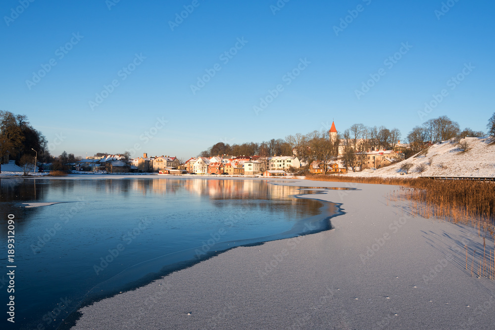 Talsi city, Latvia in winter.