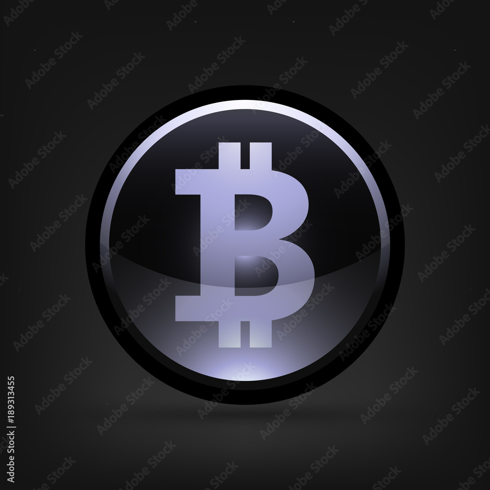 3d Bitcoin currency button. Vector illustration. 3d Bitcoin currency button. Vector illustration.