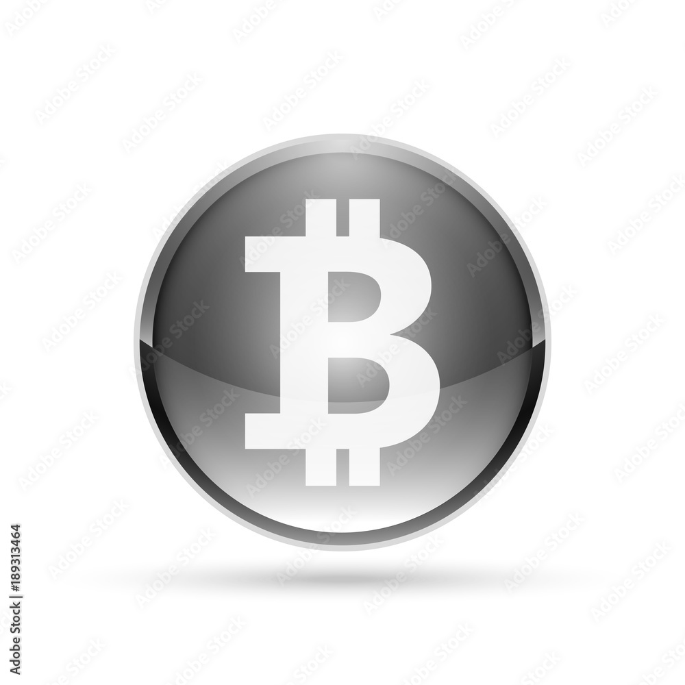 3d Bitcoin currency button. Vector illustration. 3d Bitcoin currency button. Vector illustration.