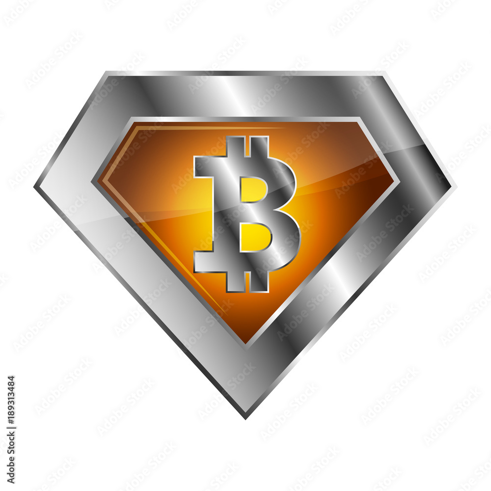 Obraz premium Silver Bitcoin icon. Vector illustration