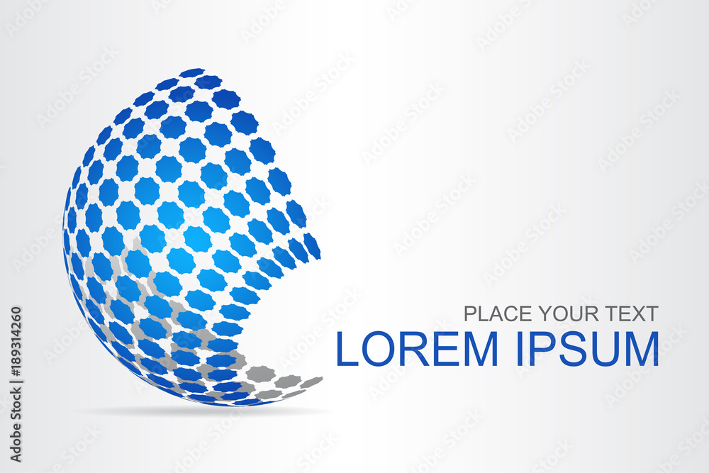 Logo stylized spherical surface with abstract shapes Logo stylized spherical surface with abstract shapes
