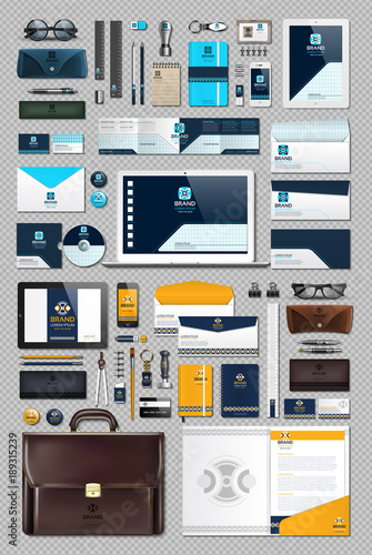 Business corporate identity stationary items set