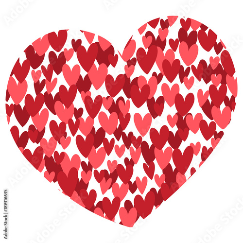 Hand drawn vector valentine heart haped background