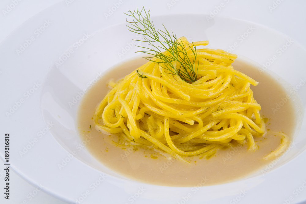 gourmet plate from a typical italian restaurant