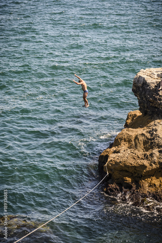 cliff jumping in the black sea