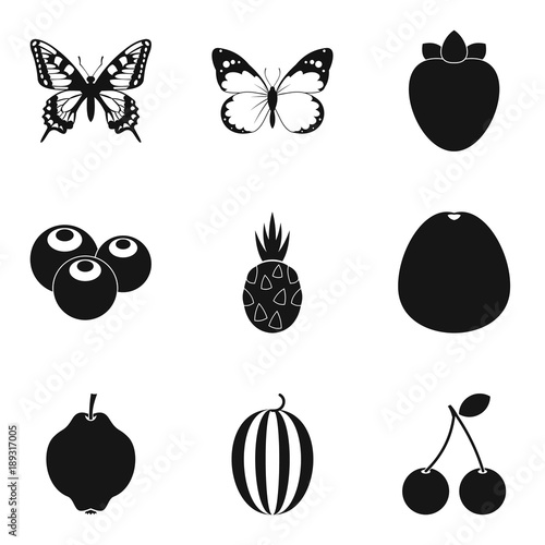 Piece of the crop icons set, simple style