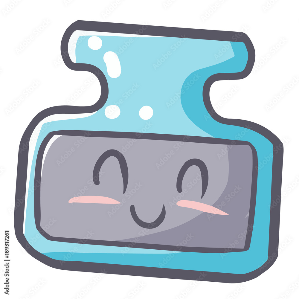 Funny and cute ink bottle smiling happily - vector. Funny and cute ink bottle smiling happily - vector.