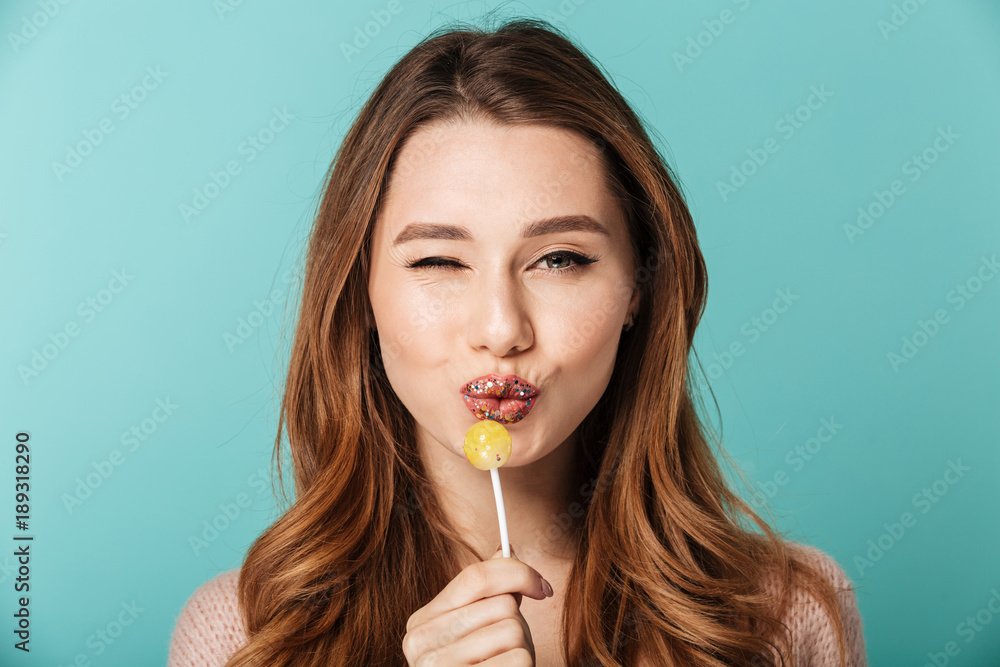 Beauty portrait of a smiling brown haired woman Beauty portrait of a smiling brown haired woman