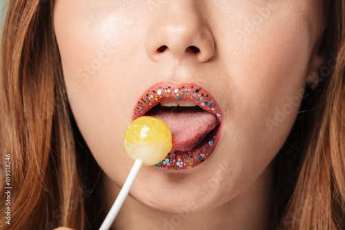 Wallpaper Mural Close up beauty portrait of a sexy brown haired woman Torontodigital.ca