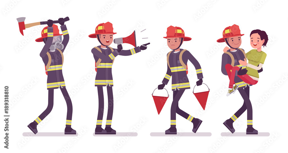 Young male firefighter at work Young male firefighter at work