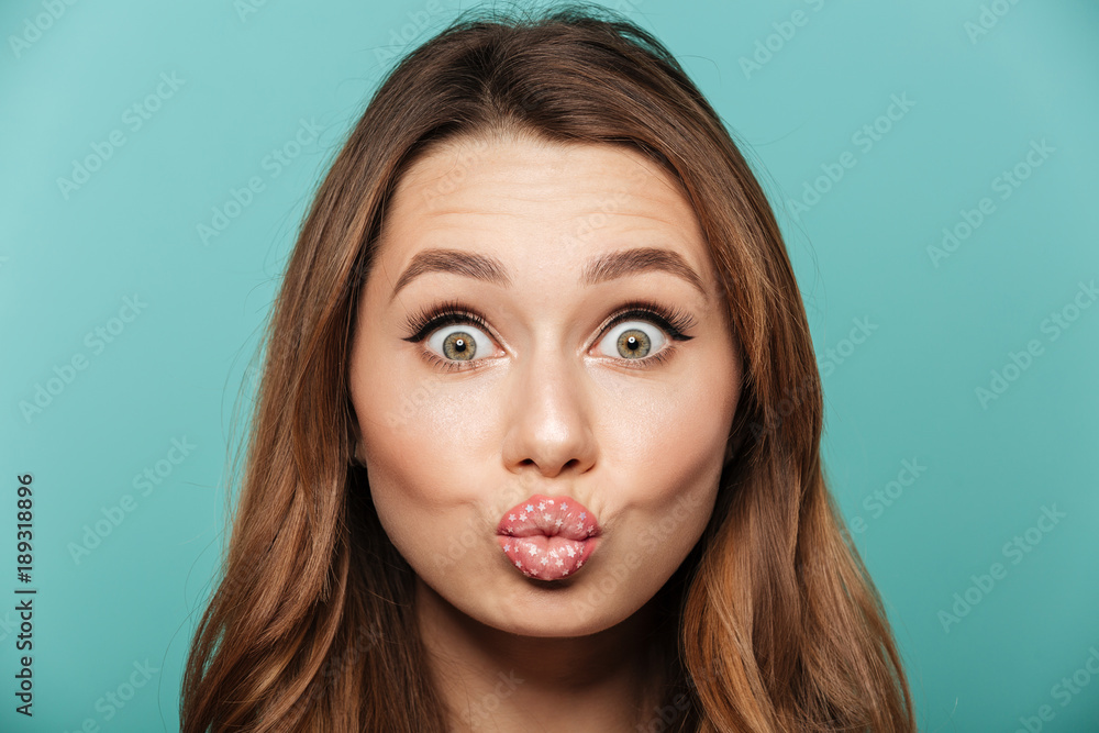 Beauty portrait of a funny brown haired woman Beauty portrait of a funny brown haired woman