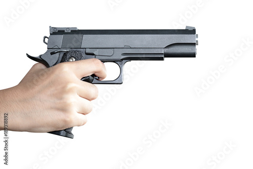 woman hand with a gun
