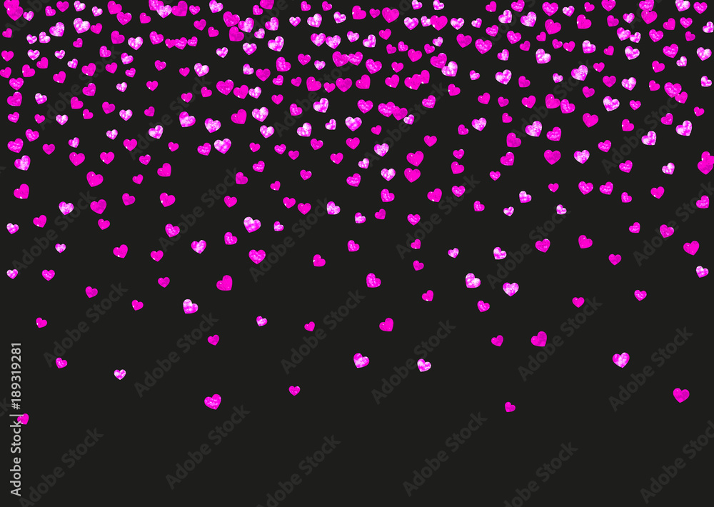 Heart border for Valentines day with pink glitter. February 14th day. Vector confetti for heart border template. Grunge hand drawn texture. Love theme for party invite, retail offer and ad. Heart border for Valentines day with pink glitter. February 14th day. Vector confetti for heart border template. Grunge hand drawn texture. Love theme for party invite, retail offer and ad.