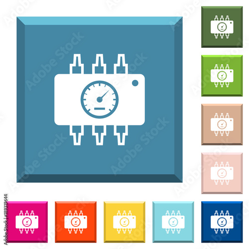 Hardware diagnostics white icons on edged square buttons