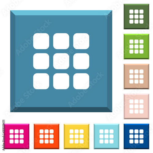 Small thumbnail view mode white icons on edged square buttons