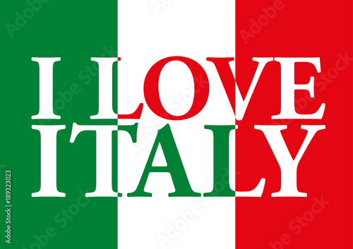 I love Italy, graphic elaboration with italian flag, illustration