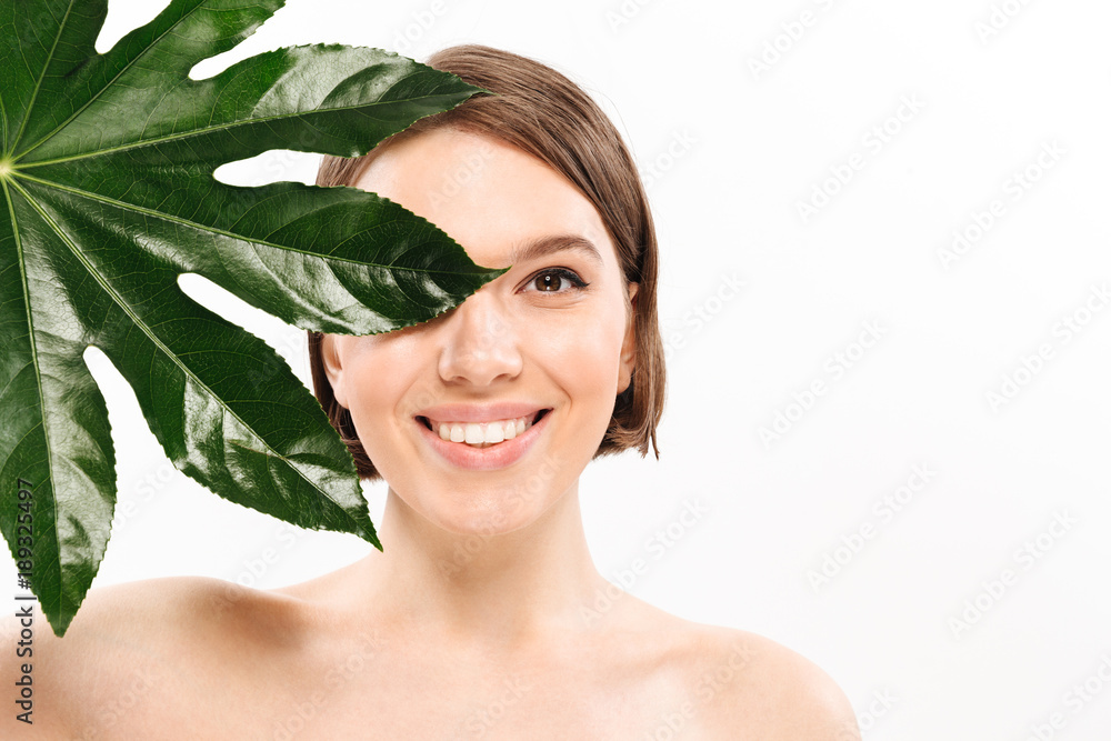 Beauty portrait of a smiling half naked woman Beauty portrait of a smiling half naked woman