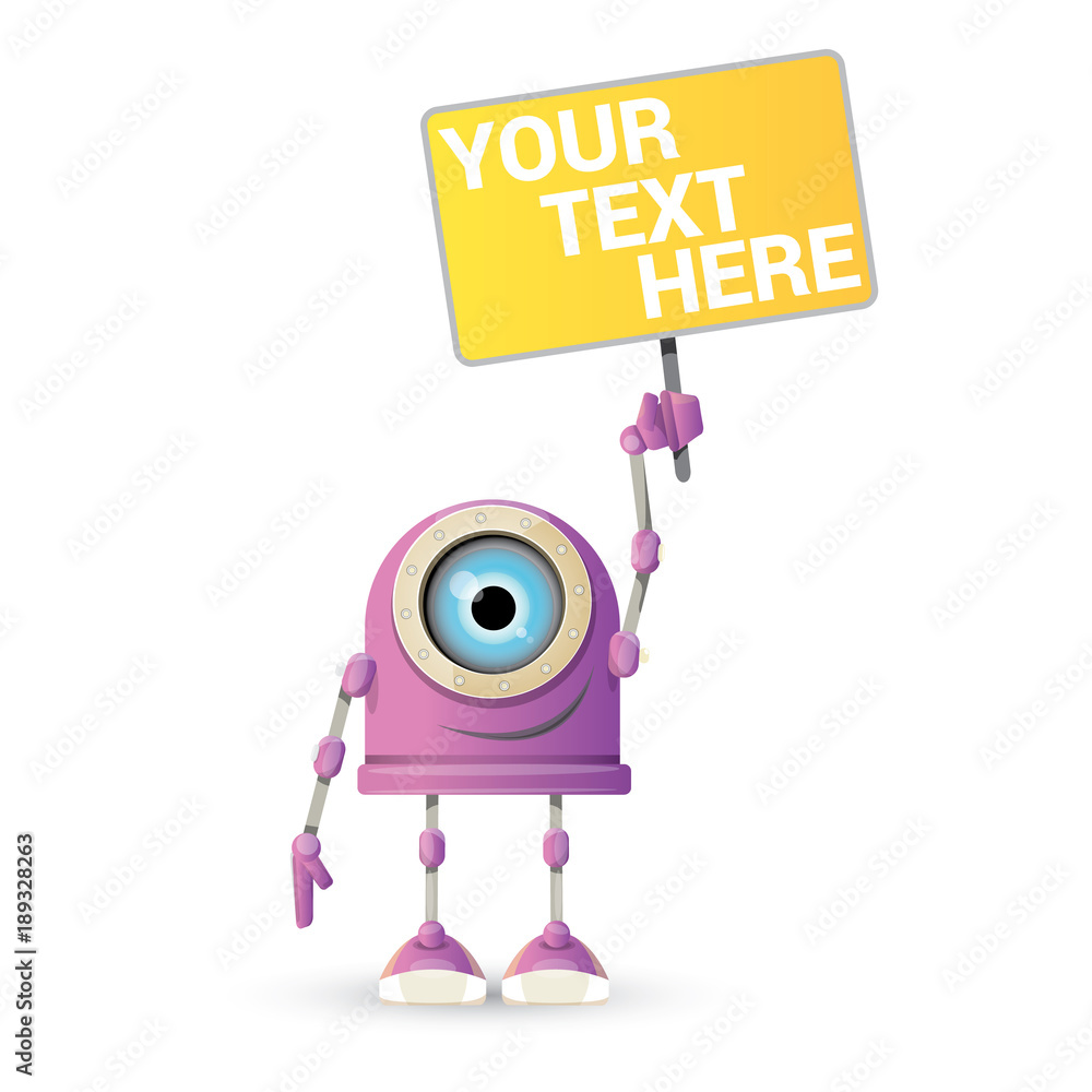 vector funny cartoon purple friendly robot character isolated on white background. Kids 3d robot toy. chat bot icon vector funny cartoon purple friendly robot character isolated on white background. Kids 3d robot toy. chat bot icon
