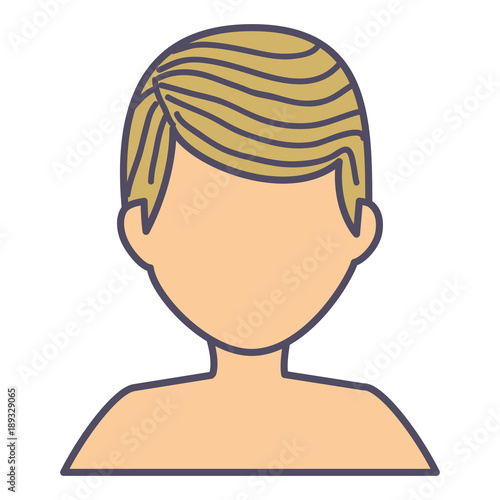 young man shirtless avatar character vector illustration design