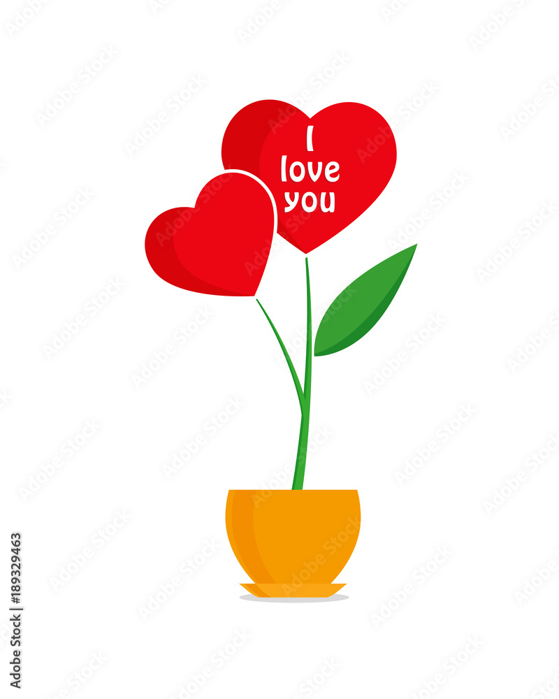 Valentines day, flower hearts