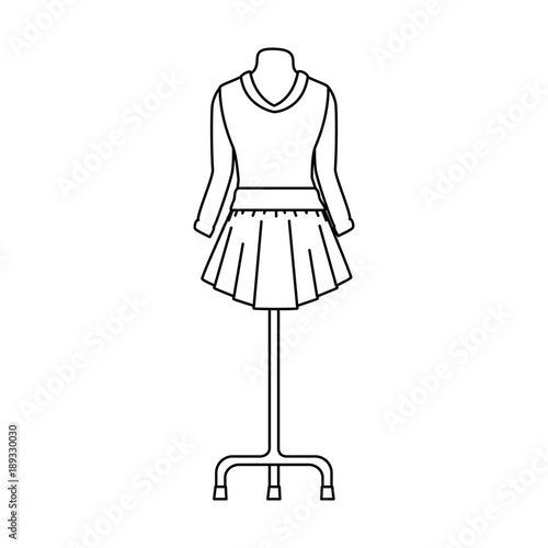 elegant dress for woman in manikin vector illustration design