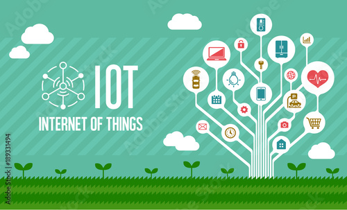 IoT ( internet of things ) image illustration (tree) . 