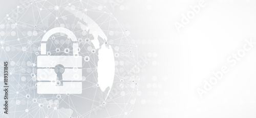 Cyber security and information or network protection. Future technology web services for business and internet project