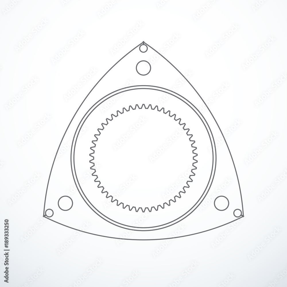 Rotor of rotary Wankel engine. Vector illustration Stock Vector Adobe