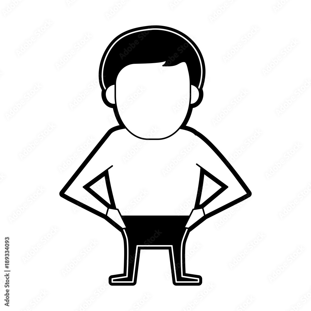 Man faceless cartoon icon vector illustration graphic design