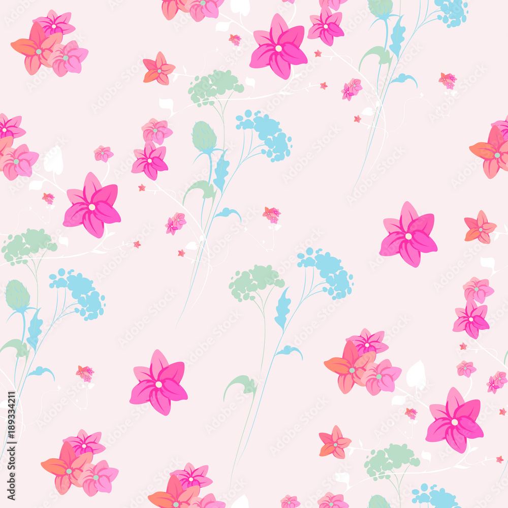 beautiful pink flowers , on a pink, pattern beautiful pink flowers , on a pink, pattern