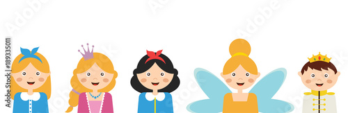 kids wearing different costumes . banner template