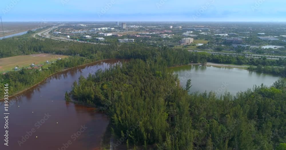 Aerial video Markham Park and Weston Florida I75 expressway Aerial video Markham Park and Weston Florida I75 expressway