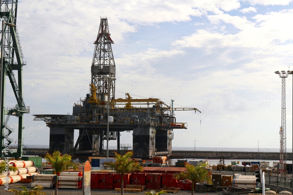Oil drilling rig in the port, Santa Cruz de Tenerife