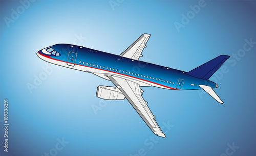 Modern russian airliner. Vector illustration