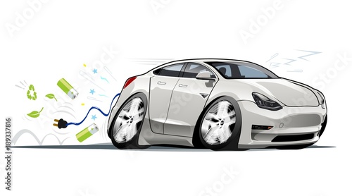 Vector cartoon electric car