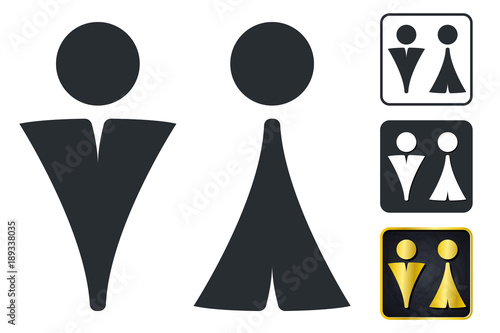 WC Sign for Restroom. Toilet Door Plate icons. Men and Women Vector Symbols